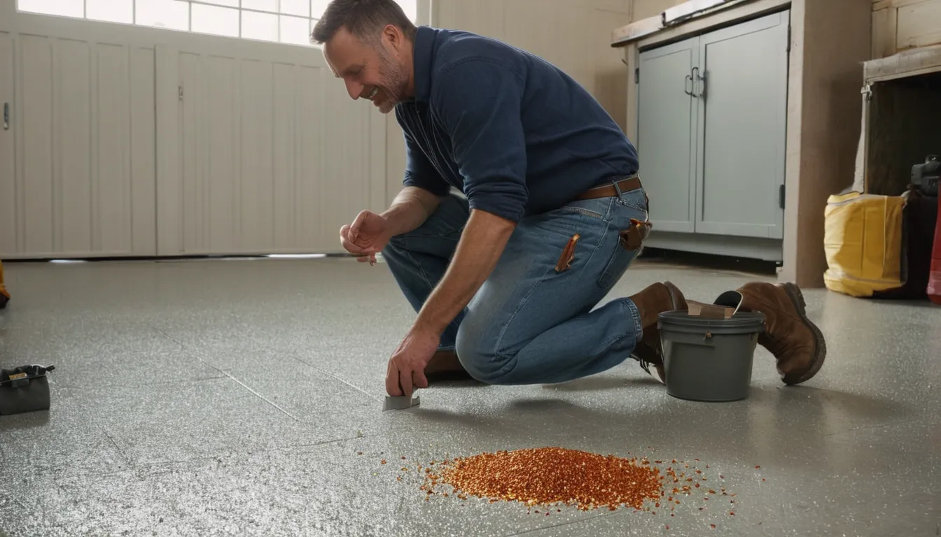 A provider and homeowner reviewing floor coating samples